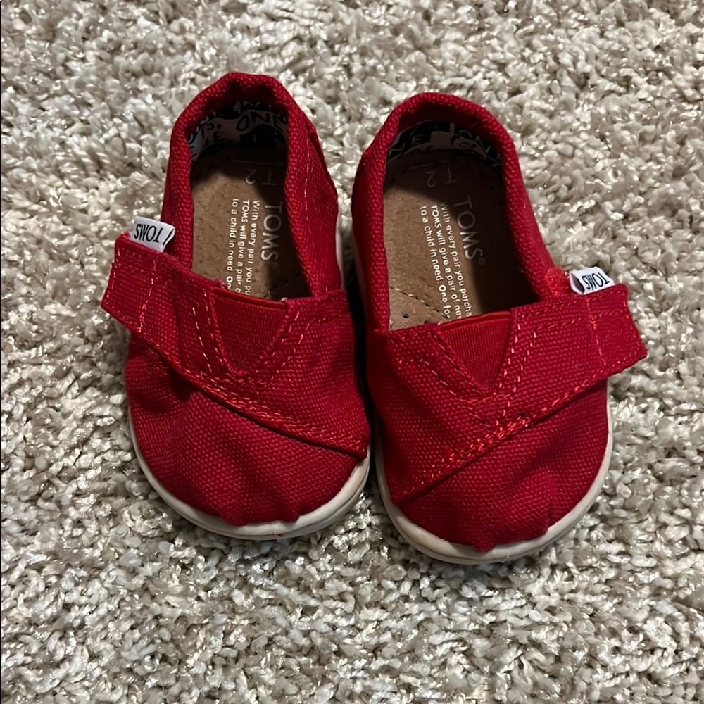 Toms Red Baby Slip-On Shoes